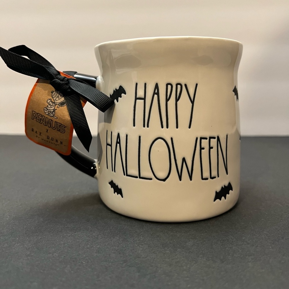 NWT Rae Dunn Peanuts Happy Halloween Double-sided Mug